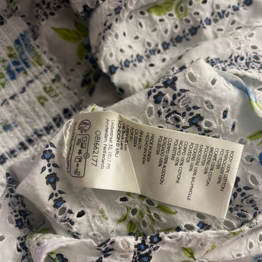 Free People - Floral Blossom Eyelet Blouse - White and Blue - Picture 8 of 8